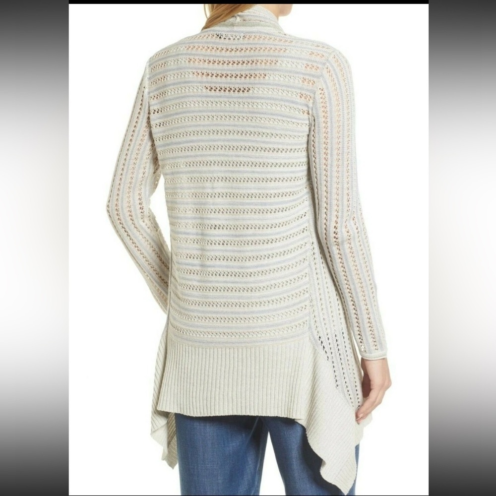 NIC + ZOE Size Medium COURTYARD DRAPEY KNIT CARDIGAN SWEATER IN MULT - Picture 3 of 10